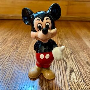 Porcelain Mickey Mouse Figurine 5-3/4” Walt Disney Production Made In Japan